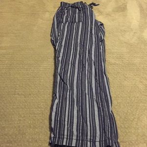 Straight leg striped pants